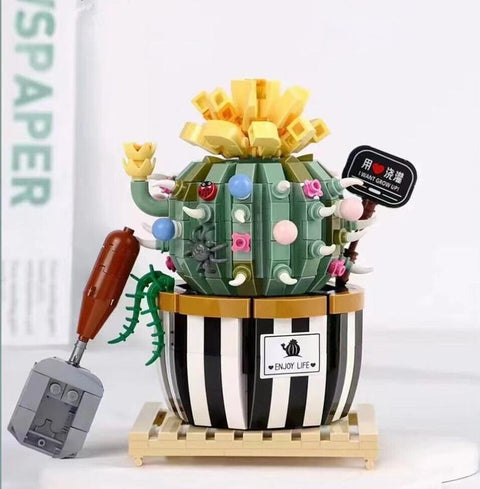 Potted Round Cactus | LOZ 1246 Building Bricks Eternal Plant Set for Ages 10+