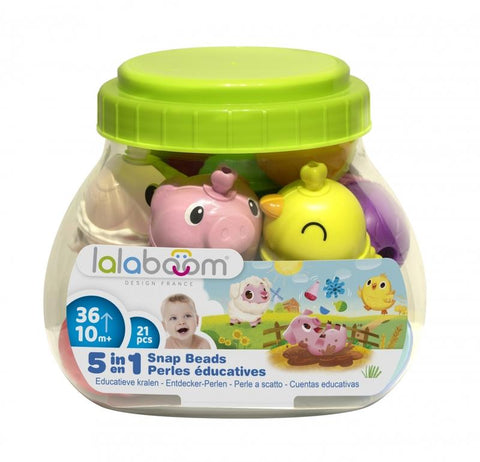 Lalaboom Farm Animal Educational Beads Barrel BL221