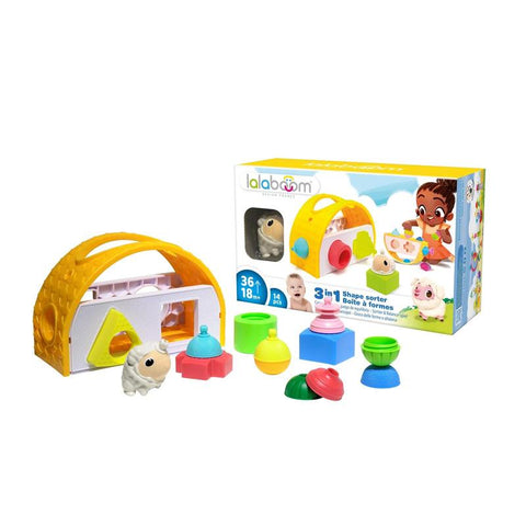 Lalaboom Shape-Sorting Box & Farm Animal Educational Beads BL811