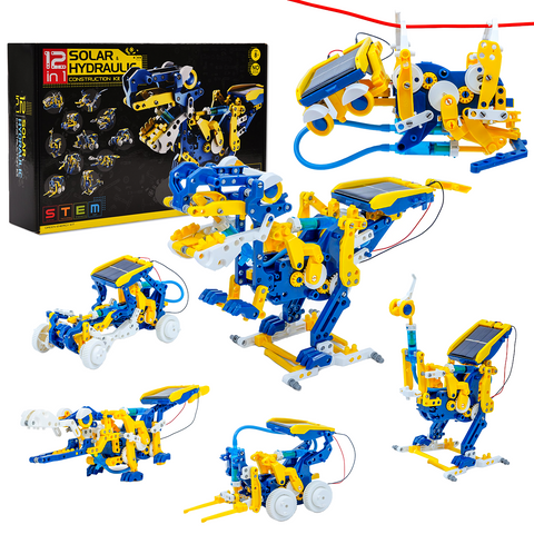 Solar Powered 12 in 1 Hydraulic Construction Kit Build Learn Play SuperSmartChoices