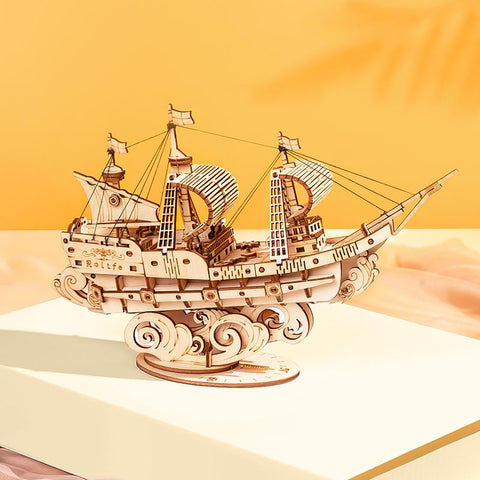 Sailling Ship | ROKR 3D Wooden Puzzle TG305 Wooden Model Ship Hand-Made Craft Gift & Decoration