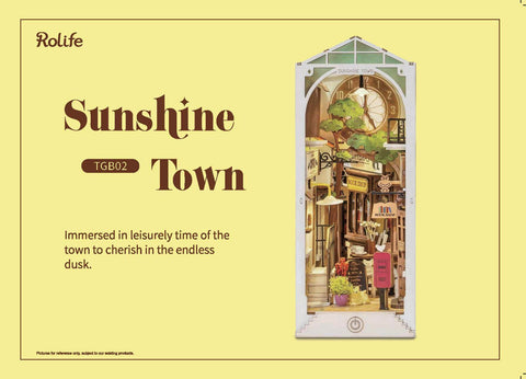 Free Download-RTGB02 - Sunshine Town | Robotime Rolife TGB02 DIY Miniature Book Nook Manual