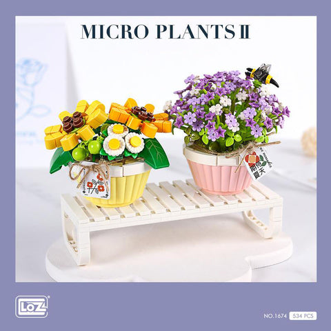 Baby's Breath & Daisy Flower Pot | LOZ 1674 Mini Block Eternal Micro Plants Set for Ages 10+