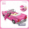 Pink Cabriolet | LOZ 1125 Mini Block Building Bricks Vehicle Model Set for Ages 10+