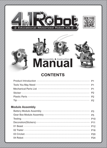 FREE Download EM4 Educational Motorized Robot kit Instruction manual