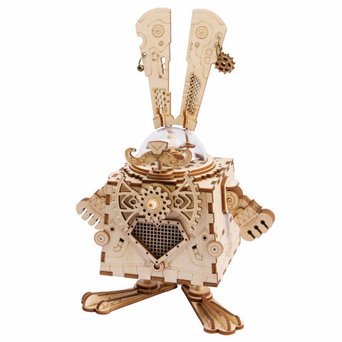 Wooden Mechanical Gears Robotime 3D Puzzle DIY Movement Assembled Wooden Rabbit Model