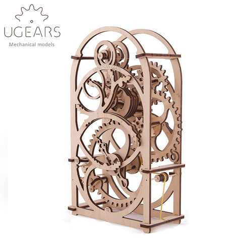 Wooden Mechanical Gears DIY Wooden Timer Clock Mechanical Transmission Model Assembly Puzzle